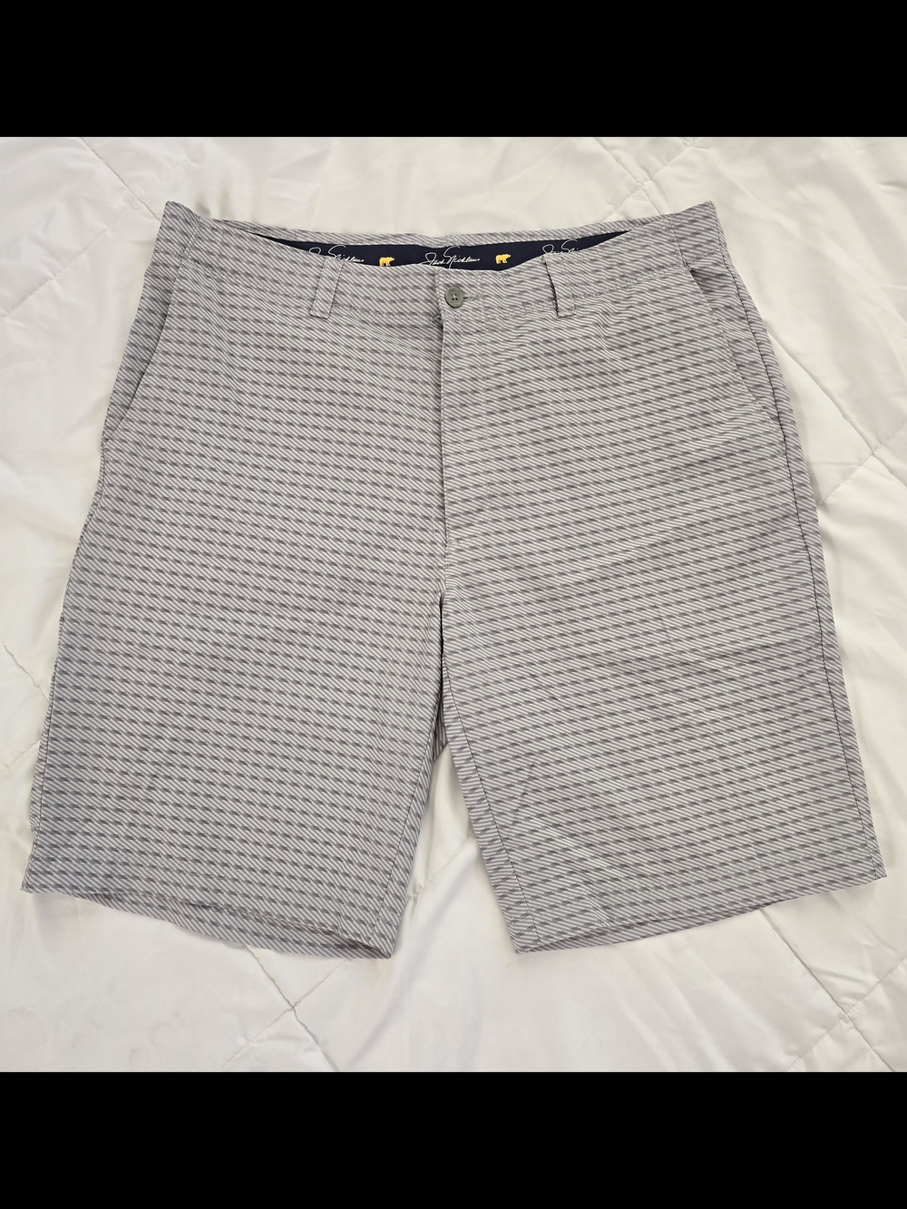 Jack Nicklaus Men's Patterned Gray Golf Shorts